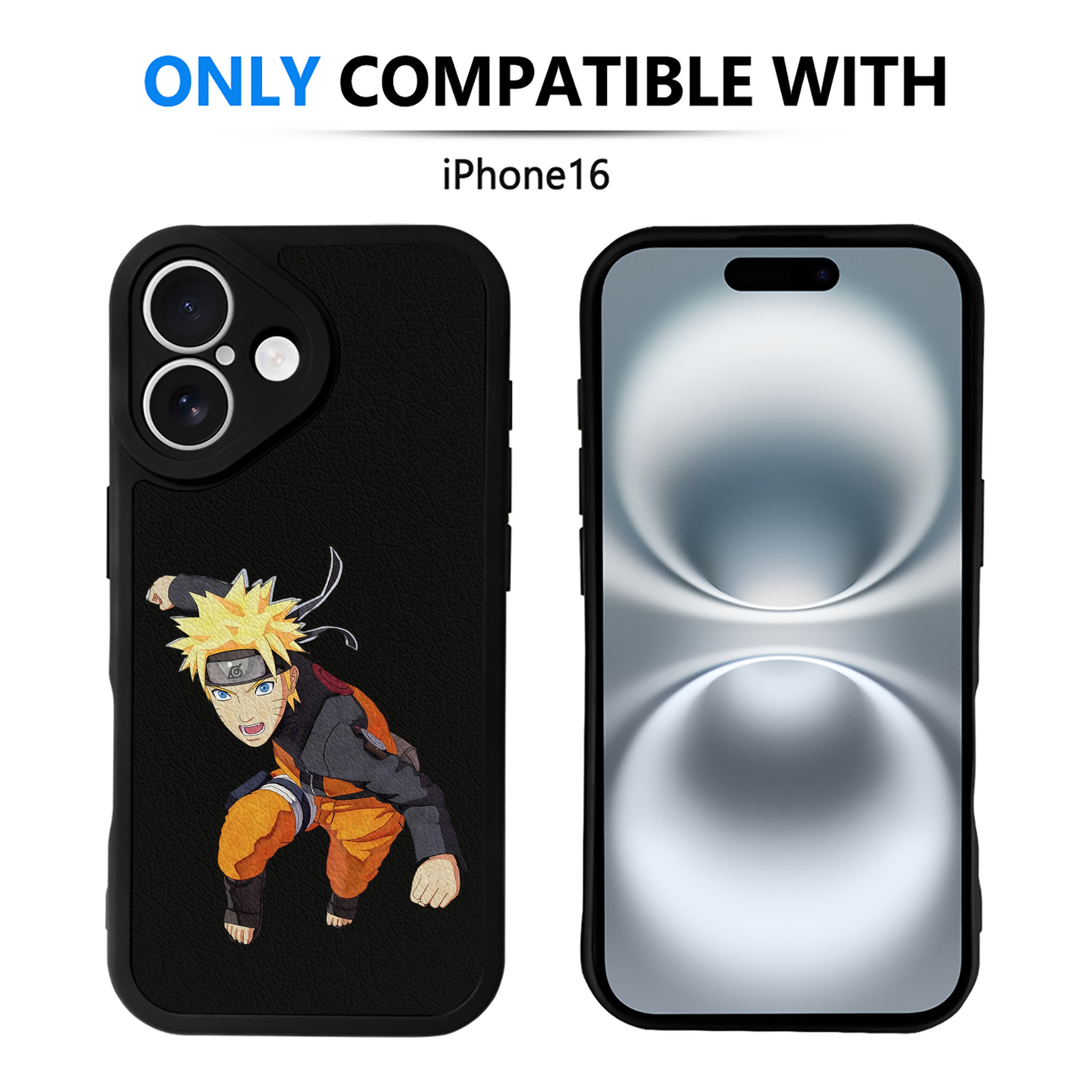 （画像用） NARUTO -ナルト- うずまき ナルト Uzumaki Naruto 【iPhone 16シリーズ対応】シリコンスマホケース（レザー調） 材質：シリコン